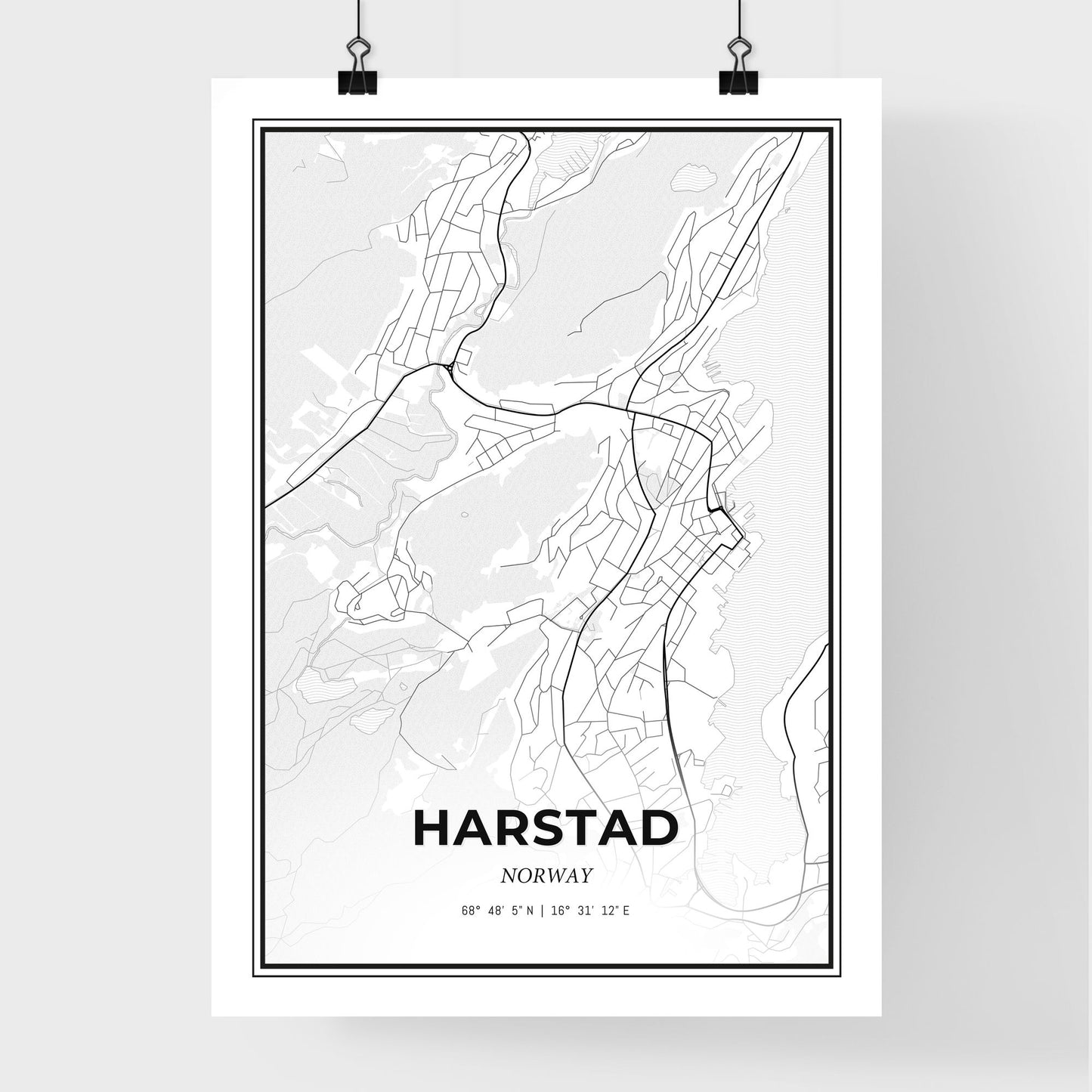 Harstad Norway - Premium City Map Poster