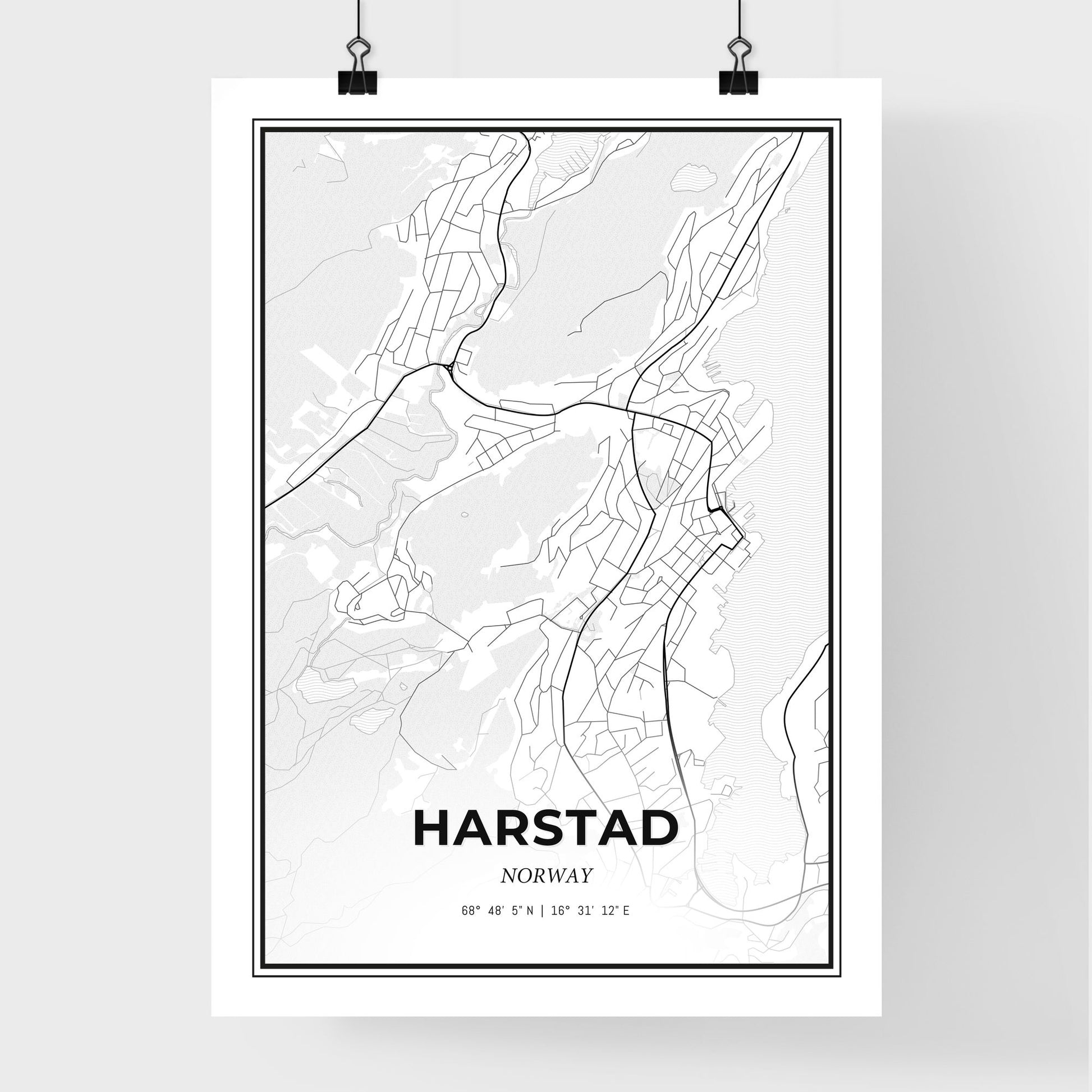 Harstad Norway - Premium City Map Poster