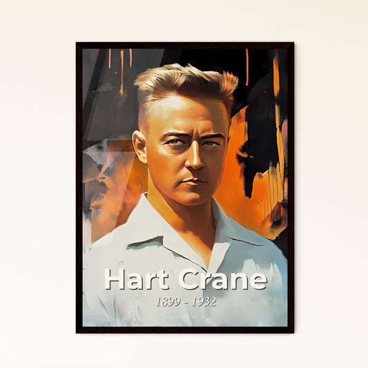 Portrait of Hart Crane, 1899 - 1932. Impressionistic painting of a man in a white shirt.