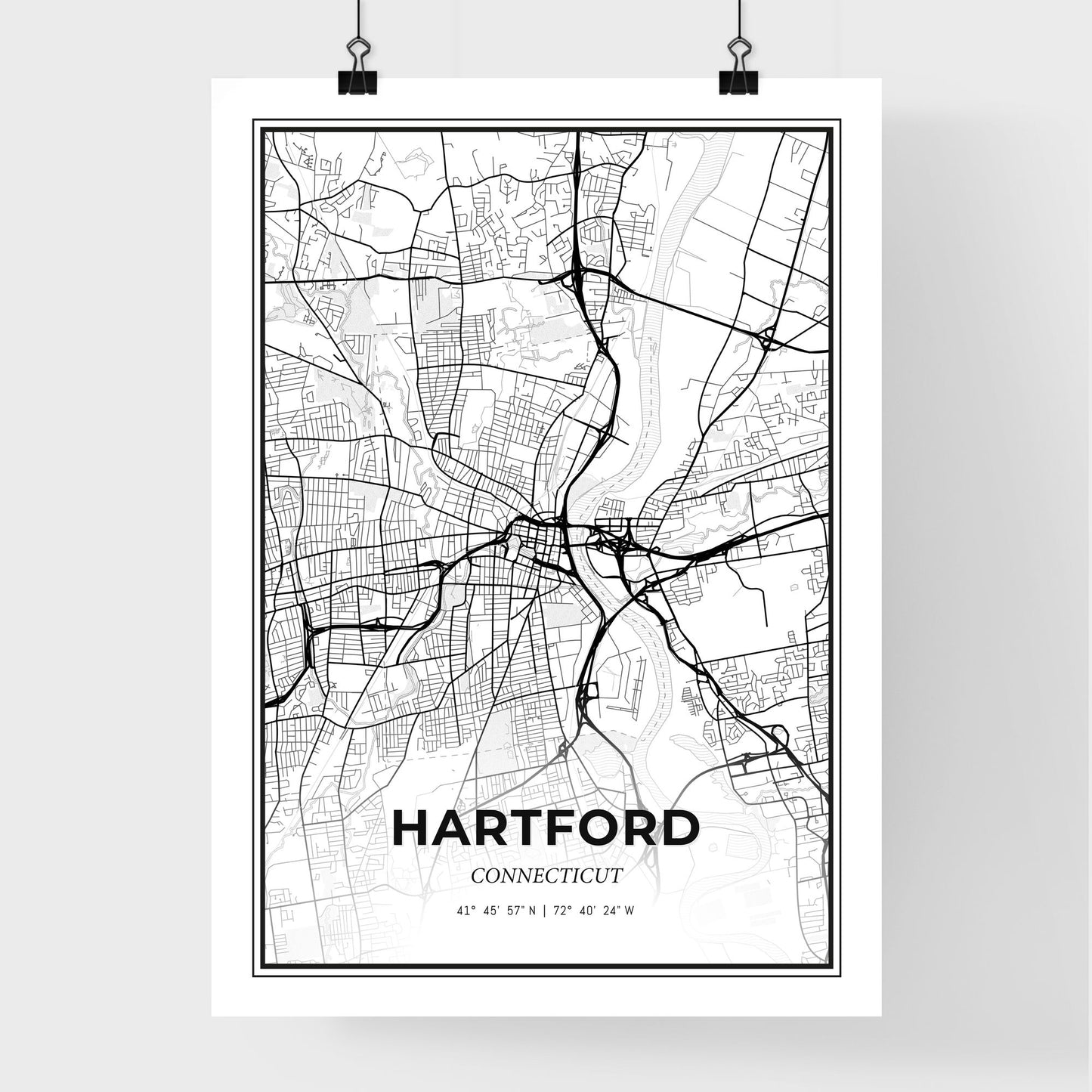 Hartford Connecticut - Premium City Map Poster