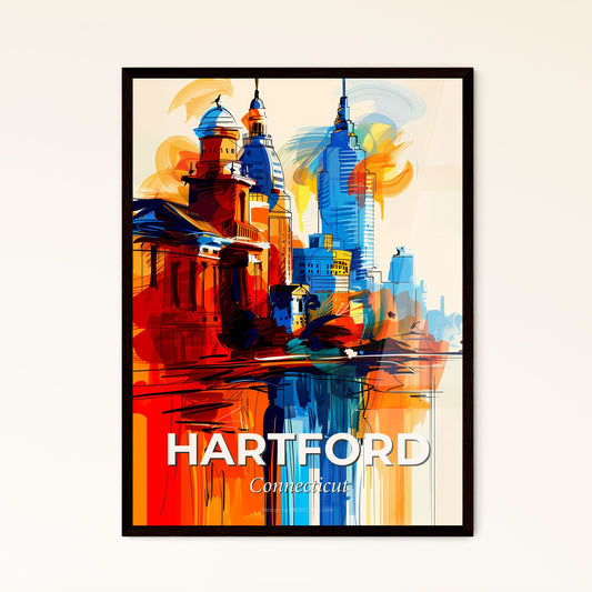 Vibrant Hartford, Connecticut - A Colorful Cityscape With Tall Buildings