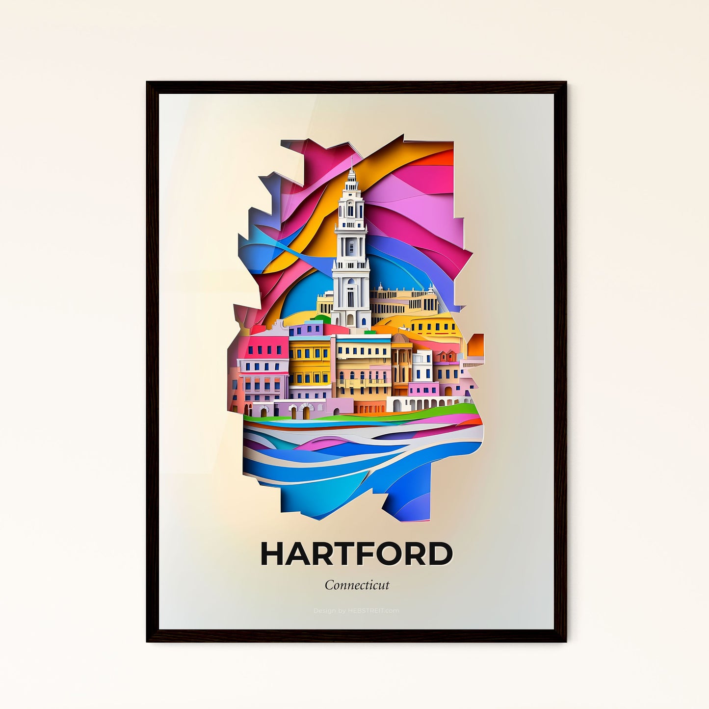 Vivid Hartford, Connecticut - a city with a clock tower