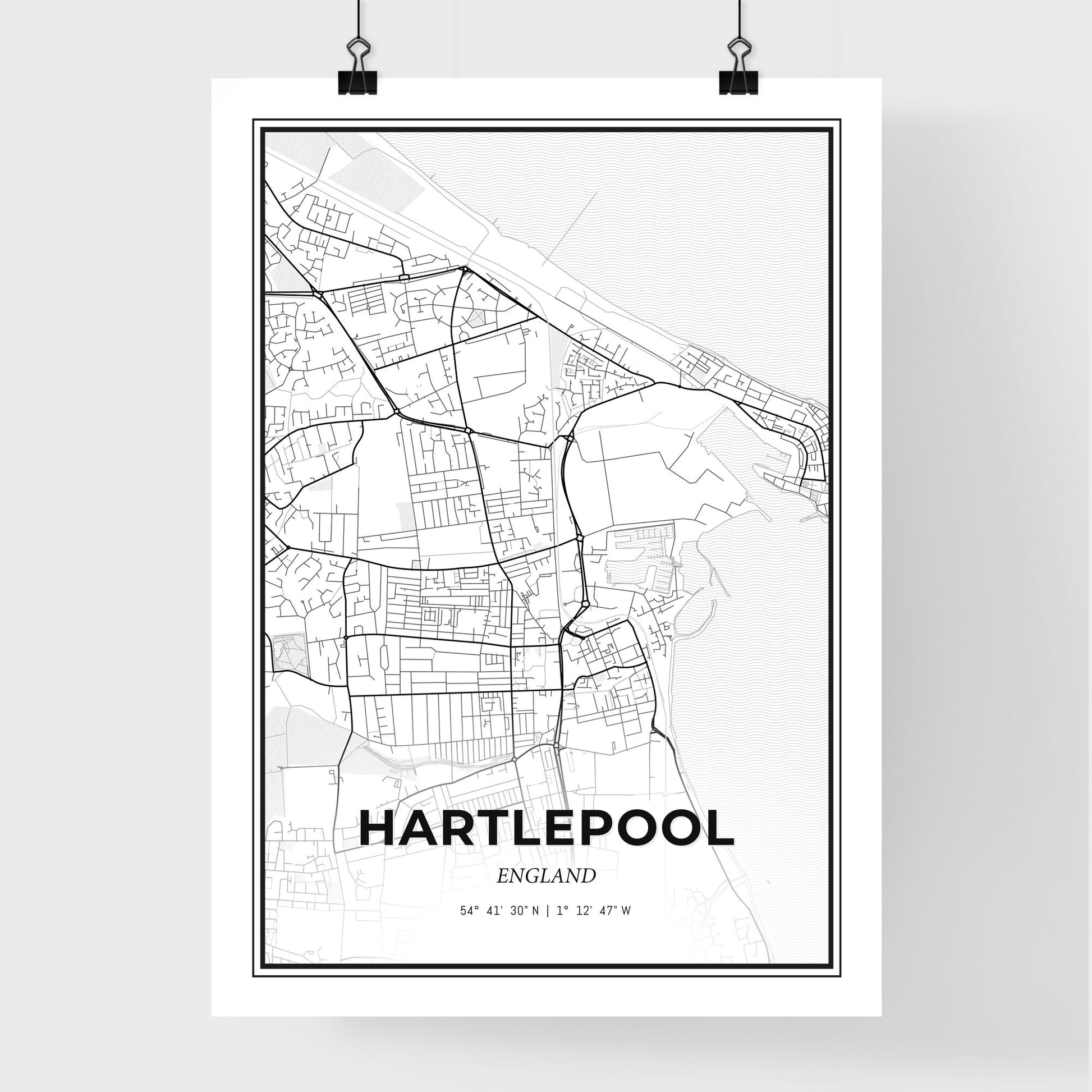 Hartlepool England - Premium City Map Poster