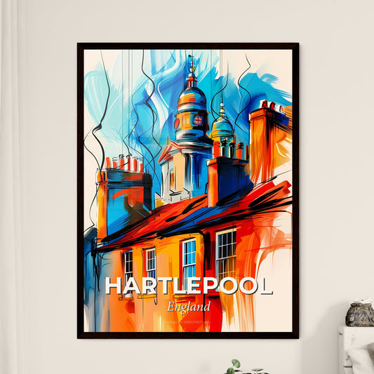 Vibrant Hartlepool, England - A Painting Of A Building With A Tower