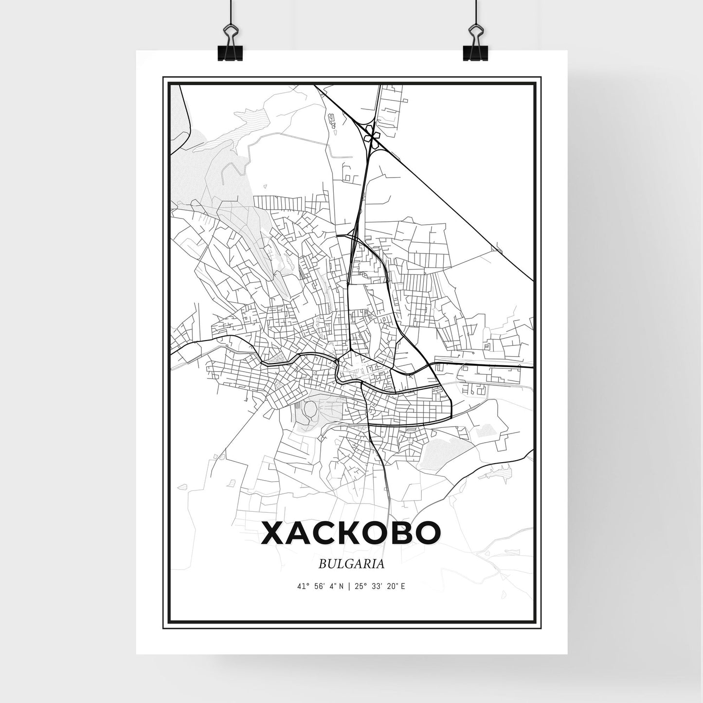 Haskovo Bulgaria - Premium City Map Poster