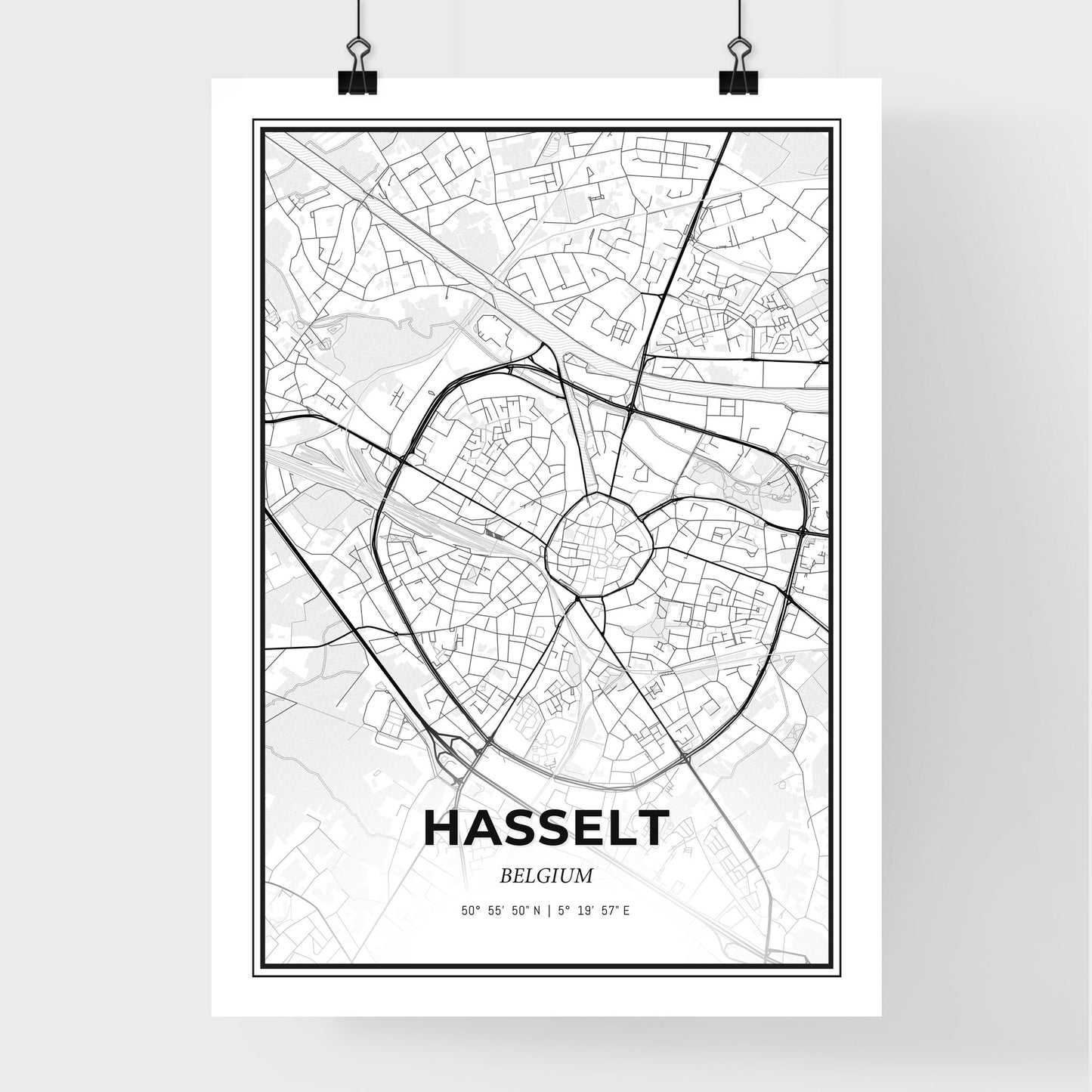 Hasselt Belgium - Premium City Map Poster