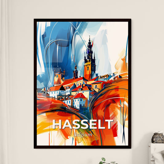 Vibrant Hasselt, Belgium - A Painting Of A Town