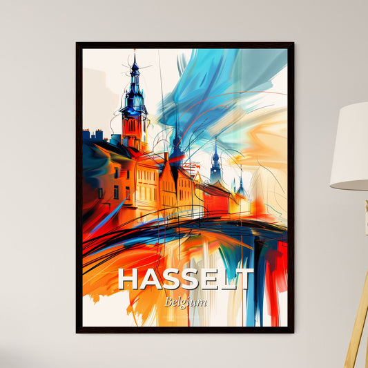 Vibrant Hasselt, Belgium - A Colorful Painting Of A Building