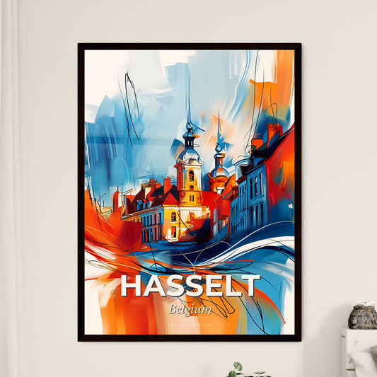 Vibrant Hasselt, Belgium - A Painting Of A Building