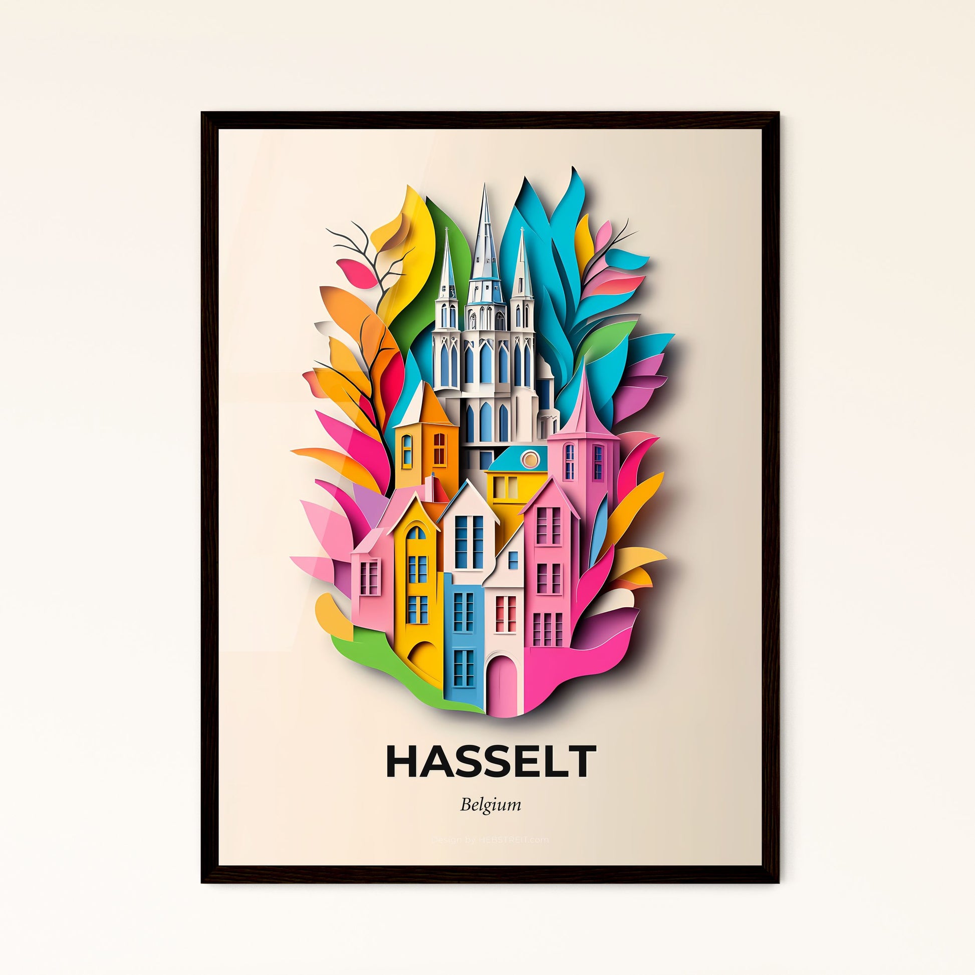 Vivid Hasselt, Belgium - a colorful city with a clock on top of it