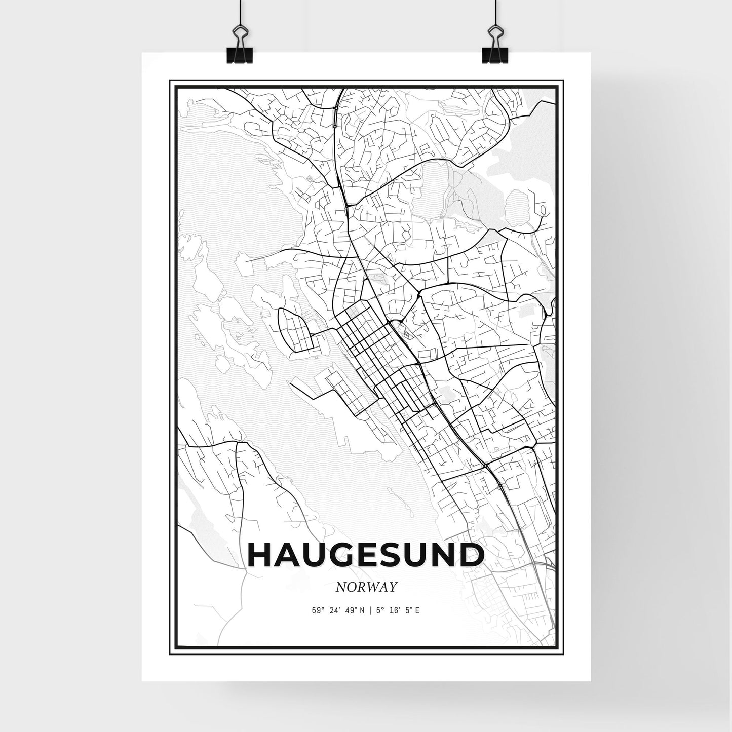 Haugesund Norway - Premium City Map Poster