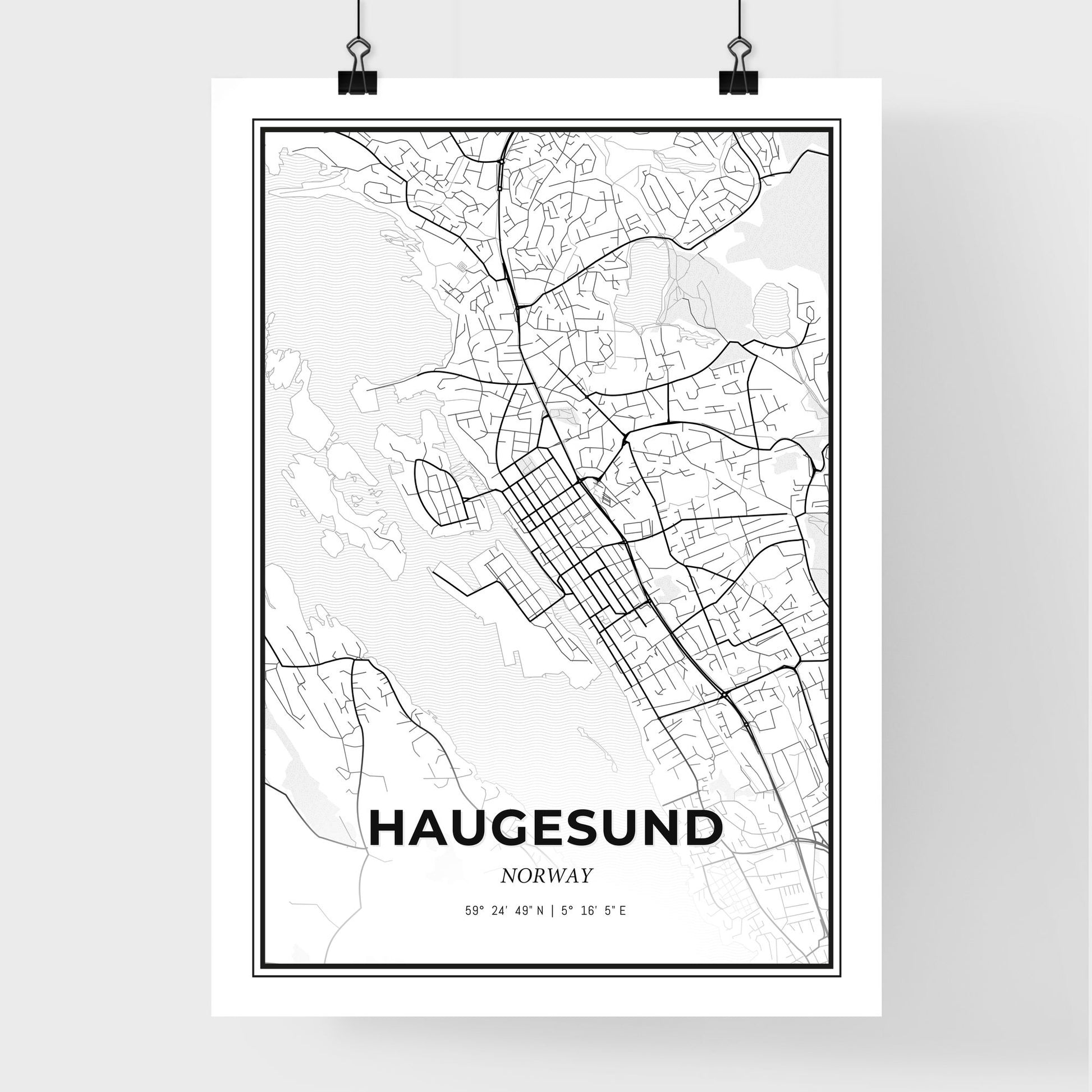 Haugesund Norway - Premium City Map Poster