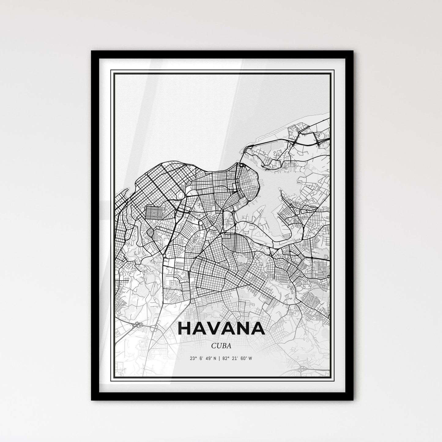 Havana Cuba - Scandinavian Style City Map for Modern Home Decor