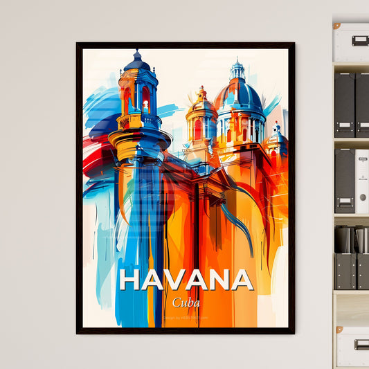 Vibrant Havana, Cuba - A Colorful Painting Of A Building