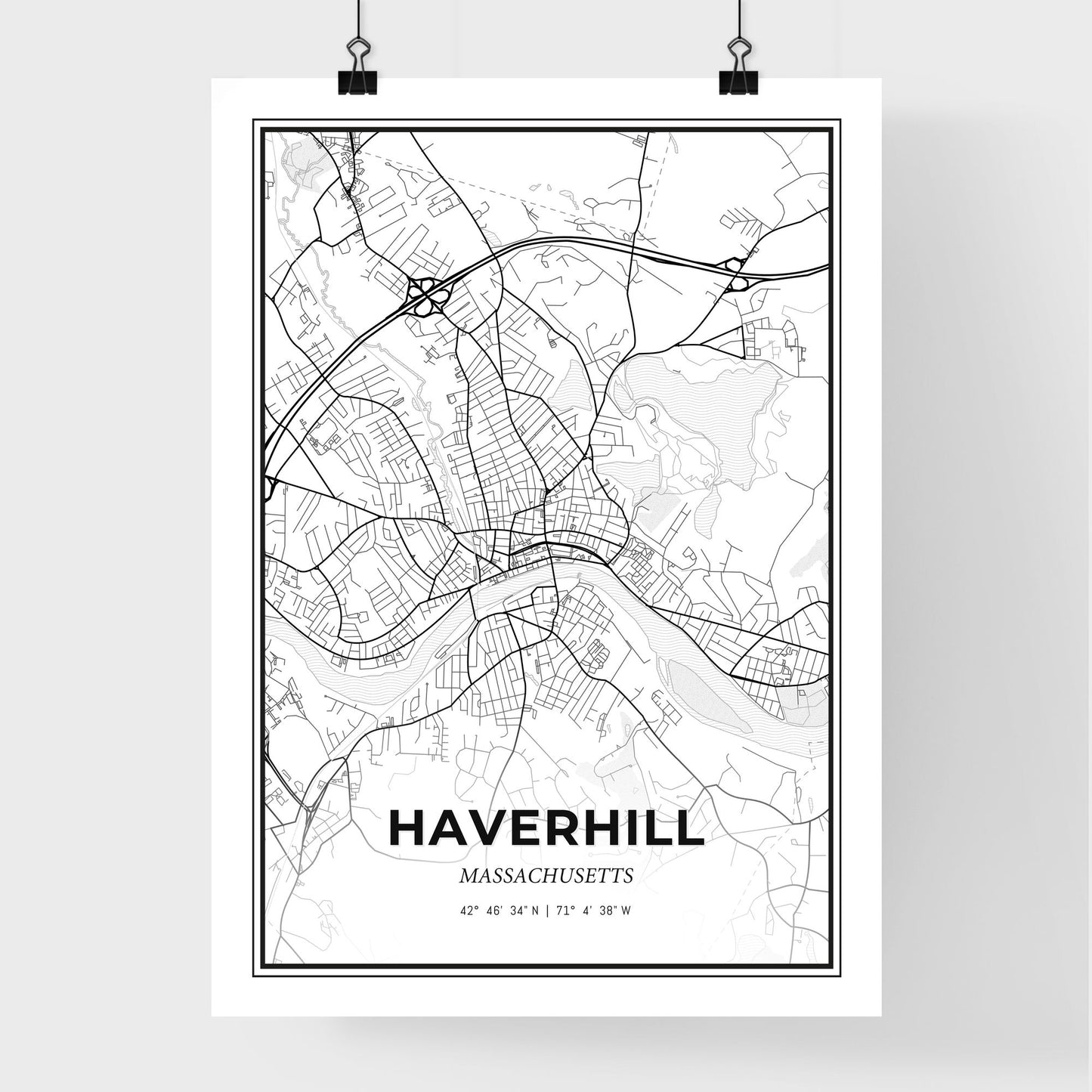 Haverhill Massachusetts - Premium City Map Poster