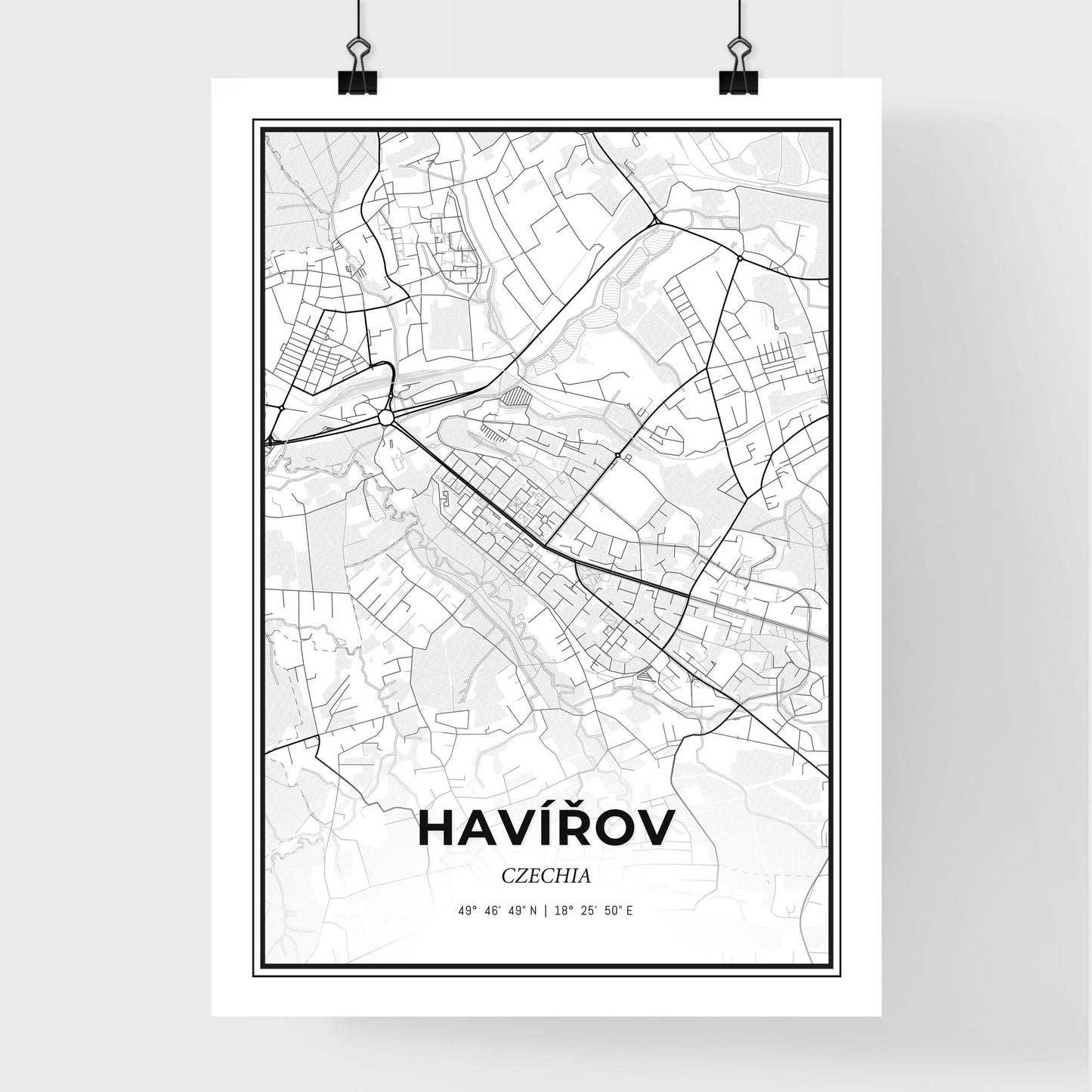  Havířov Czechia - Premium City Map Poster