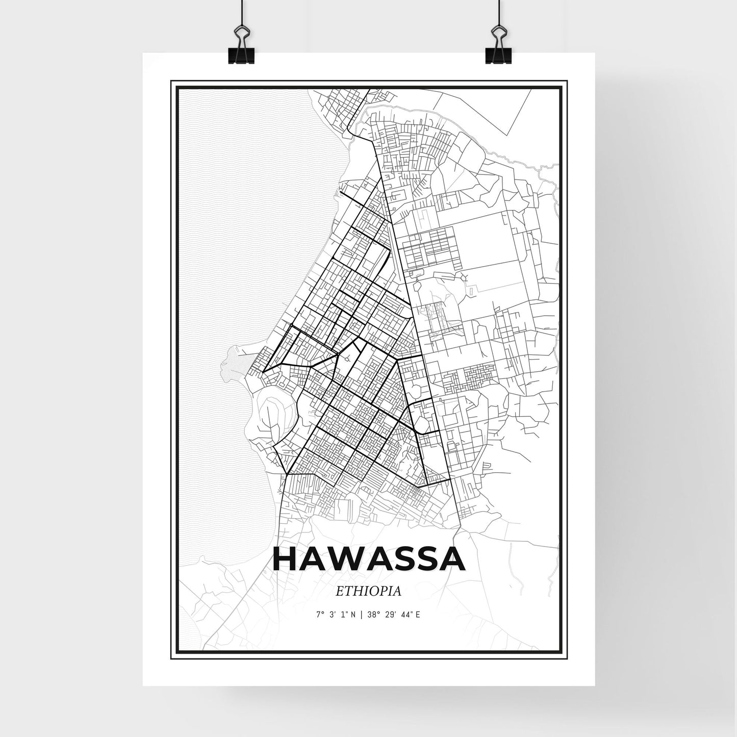 Hawassa Ethiopia - Premium City Map Poster