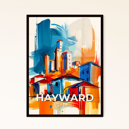 Vibrant Hayward, California - A Painting Of Buildings And Towers