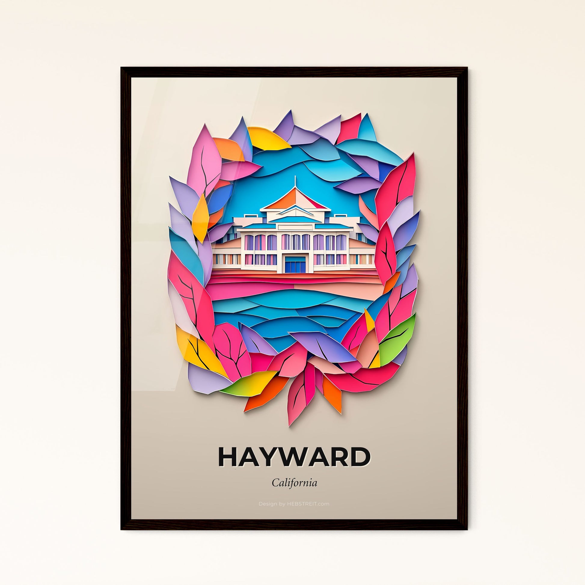 Vivid Hayward, California - a paper cut of a building surrounded by leaves