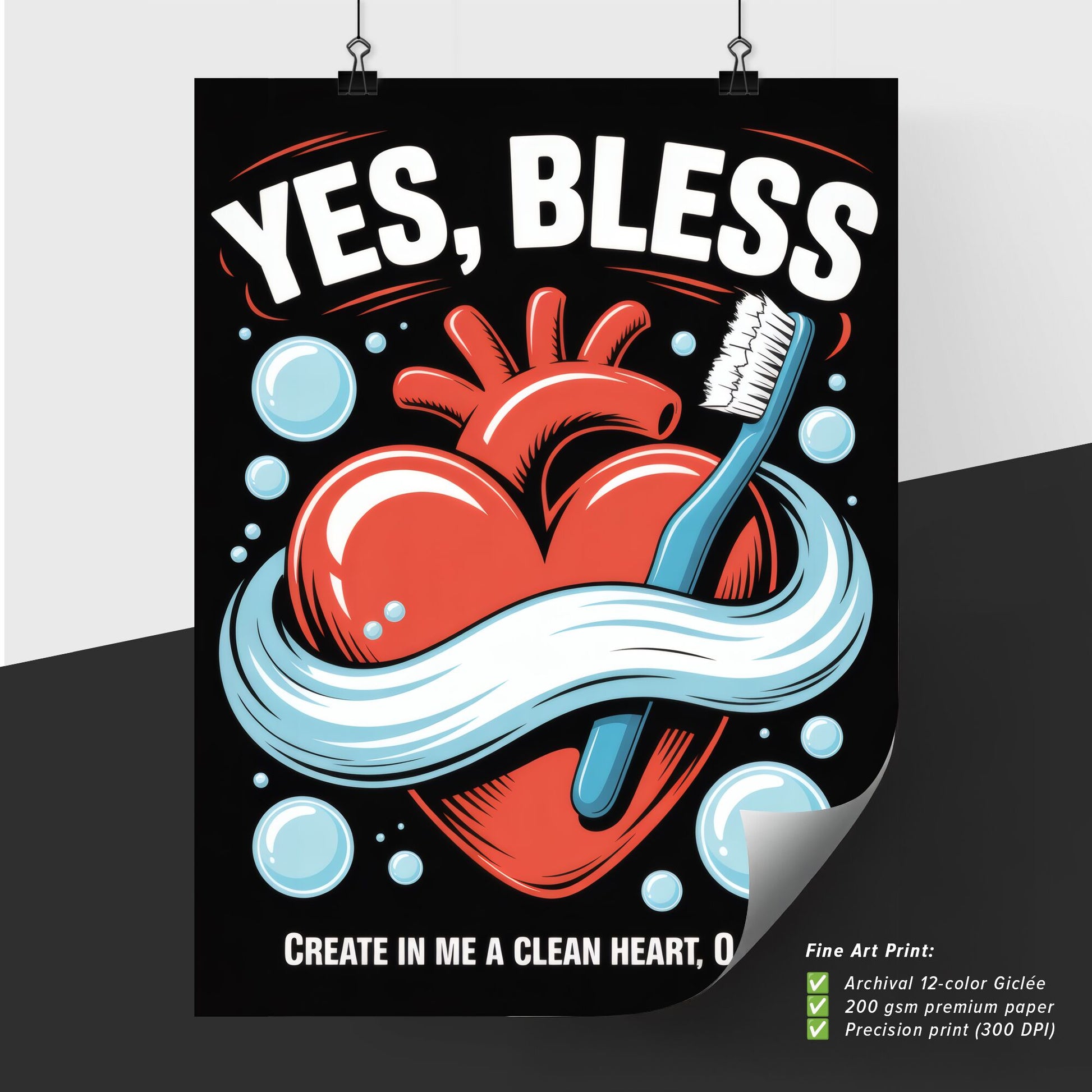 Heart and Hygiene: A Creative Expression of Cleanliness and Spiritual Renewal with Vibrant Artwork.