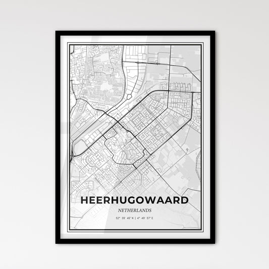  Heerhugowaard Netherlands - Scandinavian Style City Map for Modern Home Decor