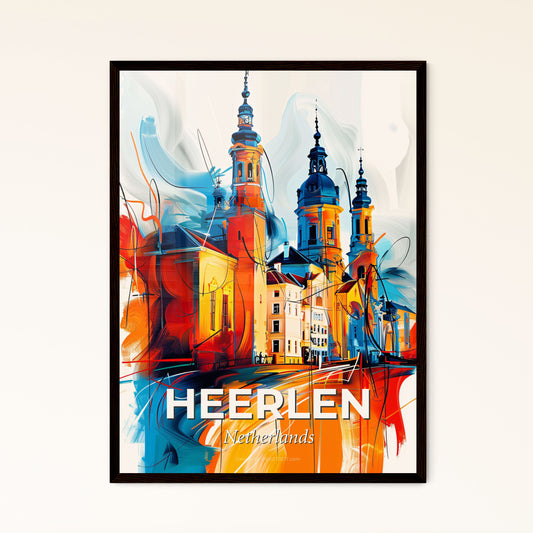 Vibrant Heerlen, Netherlands - A Colorful Painting Of A Building