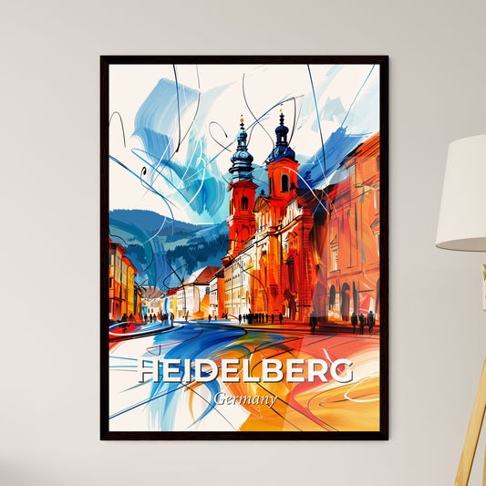 Vibrant Heidelberg, Germany - A Street With Buildings And A Church