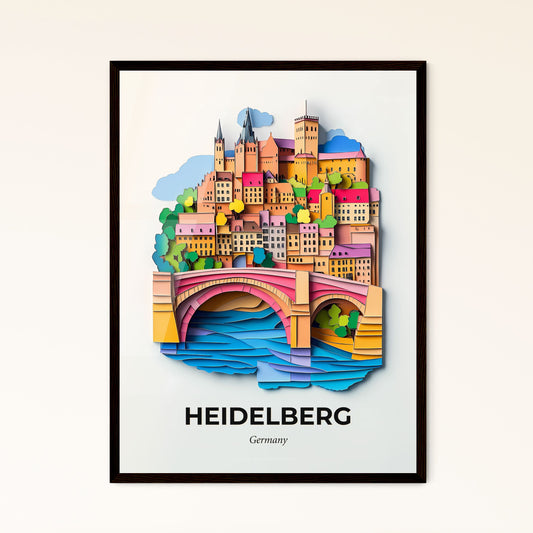 Vivid Heidelberg, Germany - a paper cut of a city with a bridge