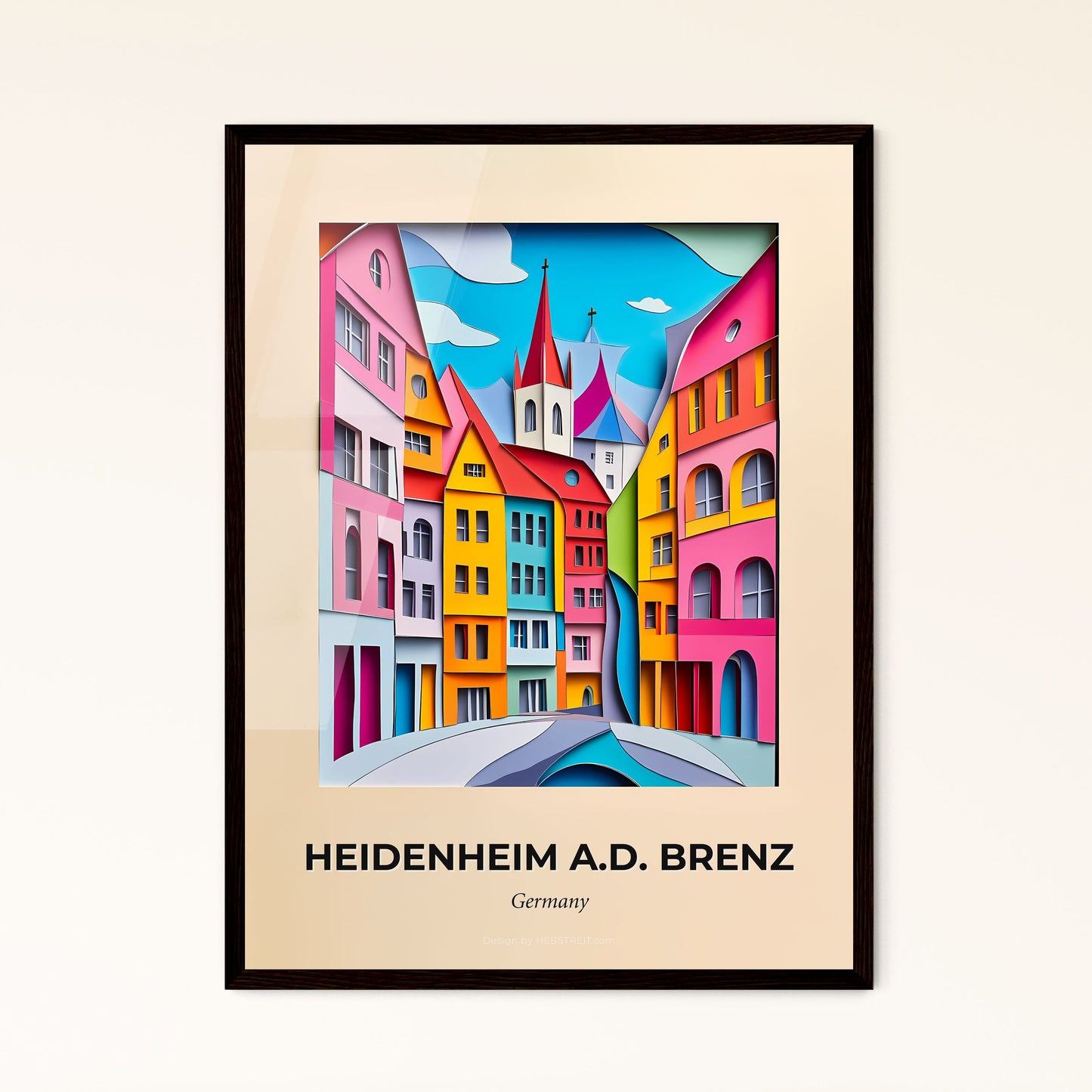 Vivid Heidenheim an der Brenz, Germany - a painting of a city with a bridge