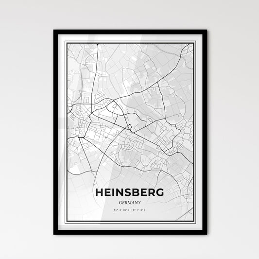 Heinsberg Germany - Scandinavian Style City Map for Modern Home Decor