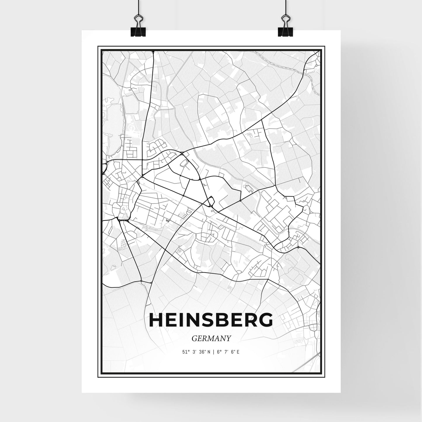 Heinsberg Germany - Premium City Map Poster