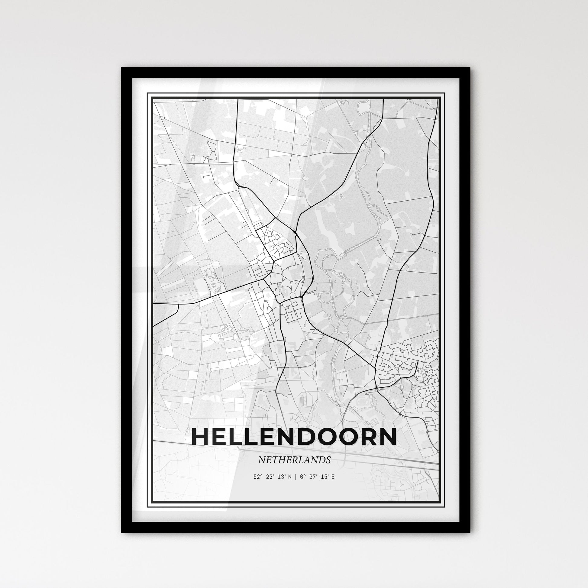  Hellendoorn Netherlands - Scandinavian Style City Map for Modern Home Decor