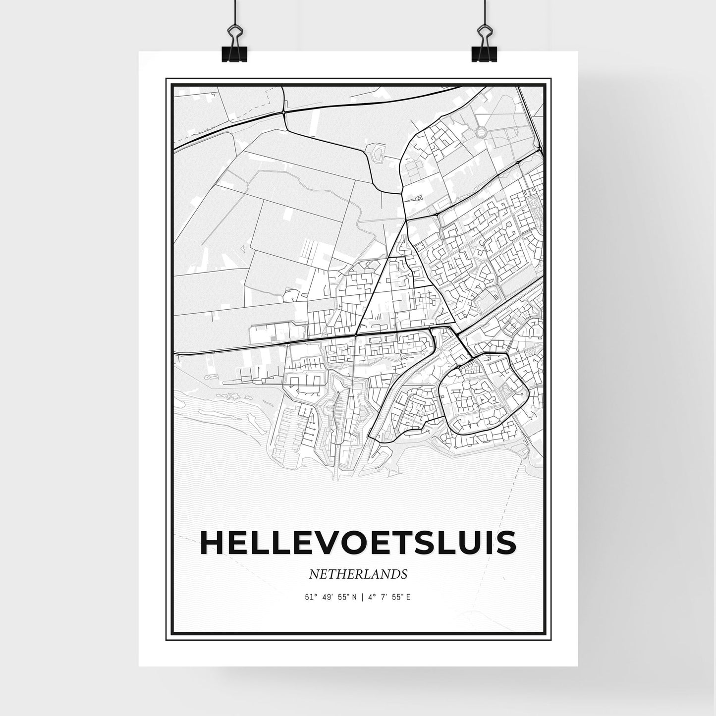  Hellevoetsluis Netherlands - Premium City Map Poster