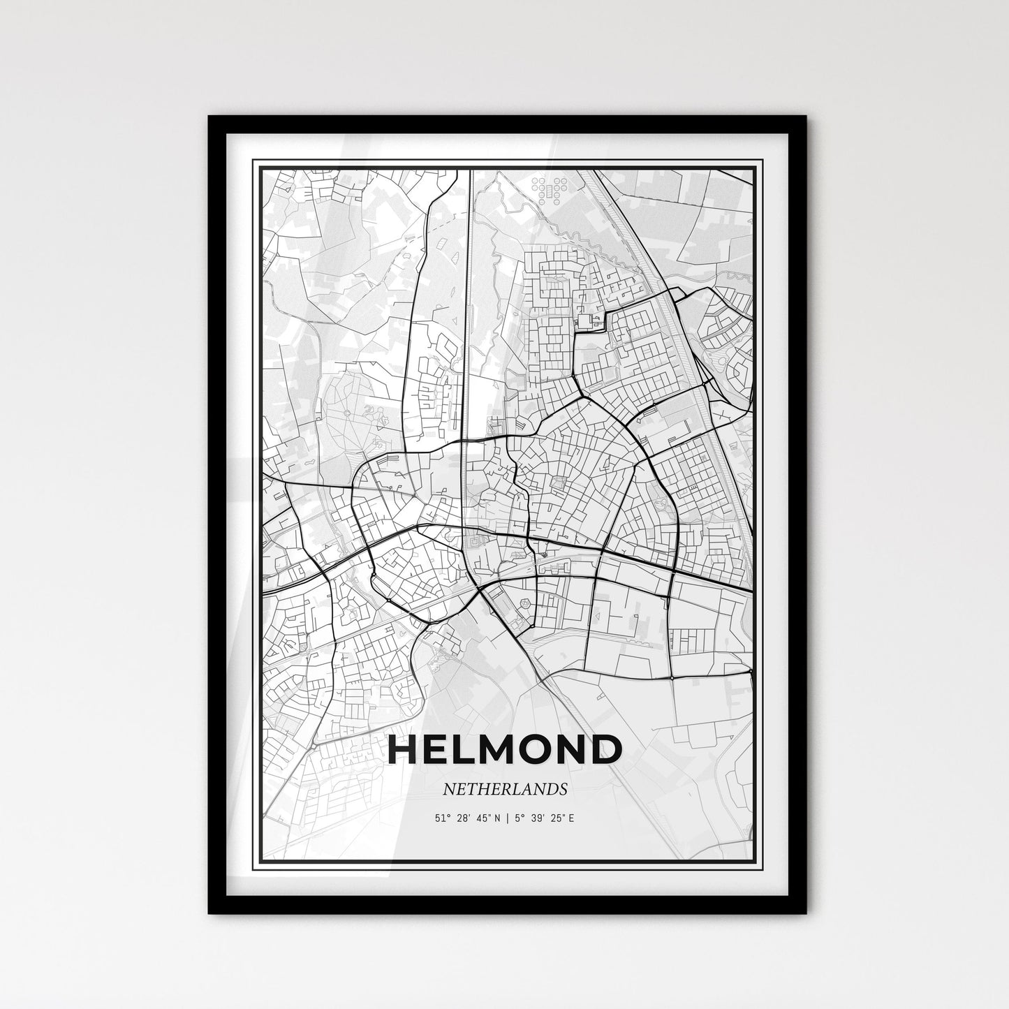  Helmond Netherlands - Scandinavian Style City Map for Modern Home Decor