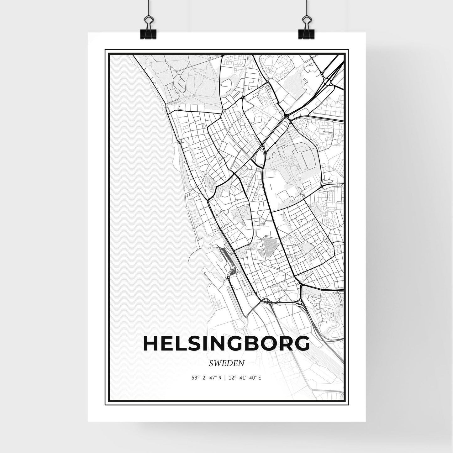 Helsingborg Sweden - Premium City Map Poster