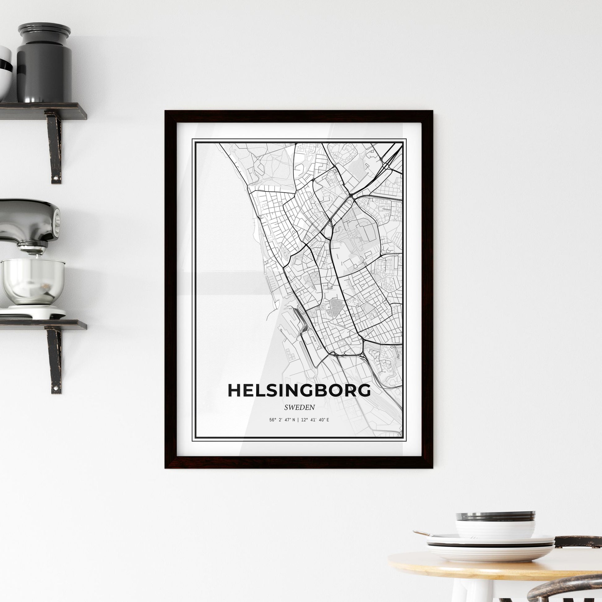 Helsingborg Sweden - Minimal City Map