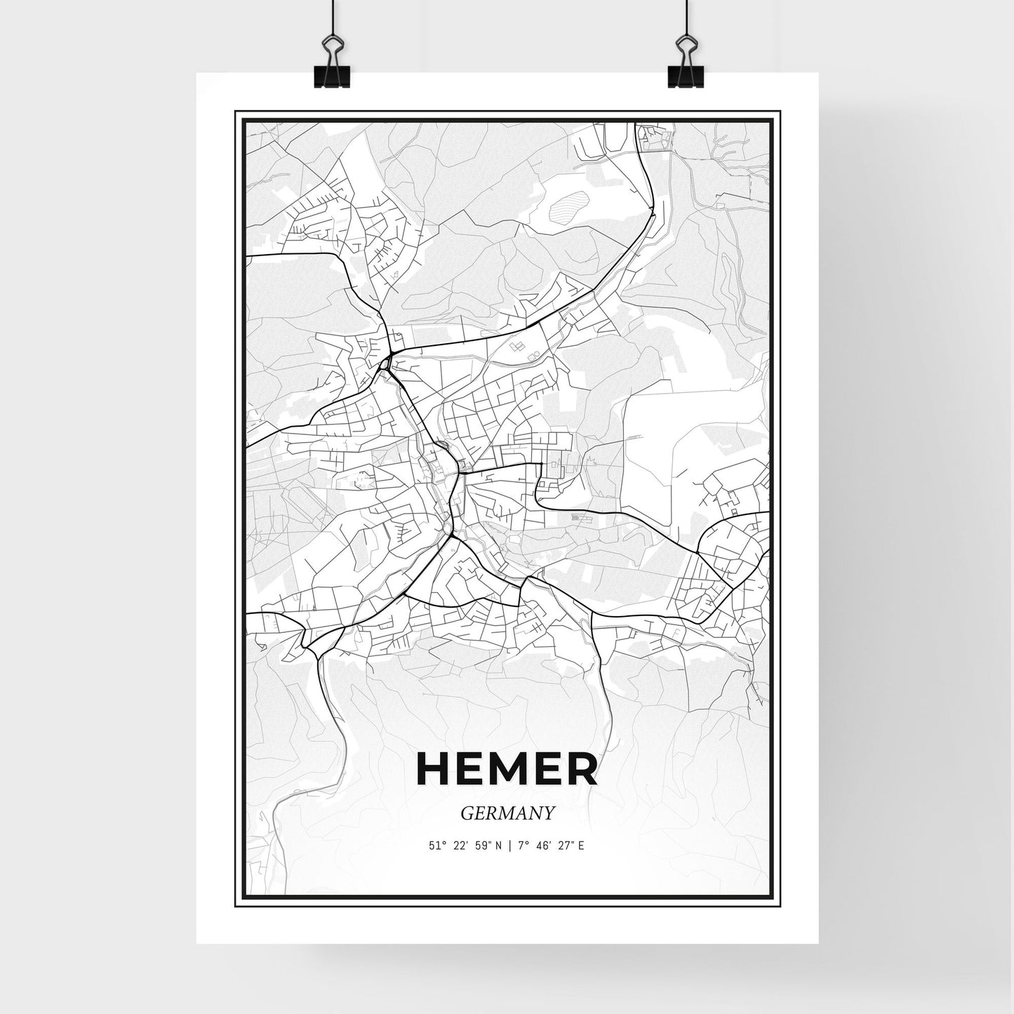 Hemer Germany - Premium City Map Poster