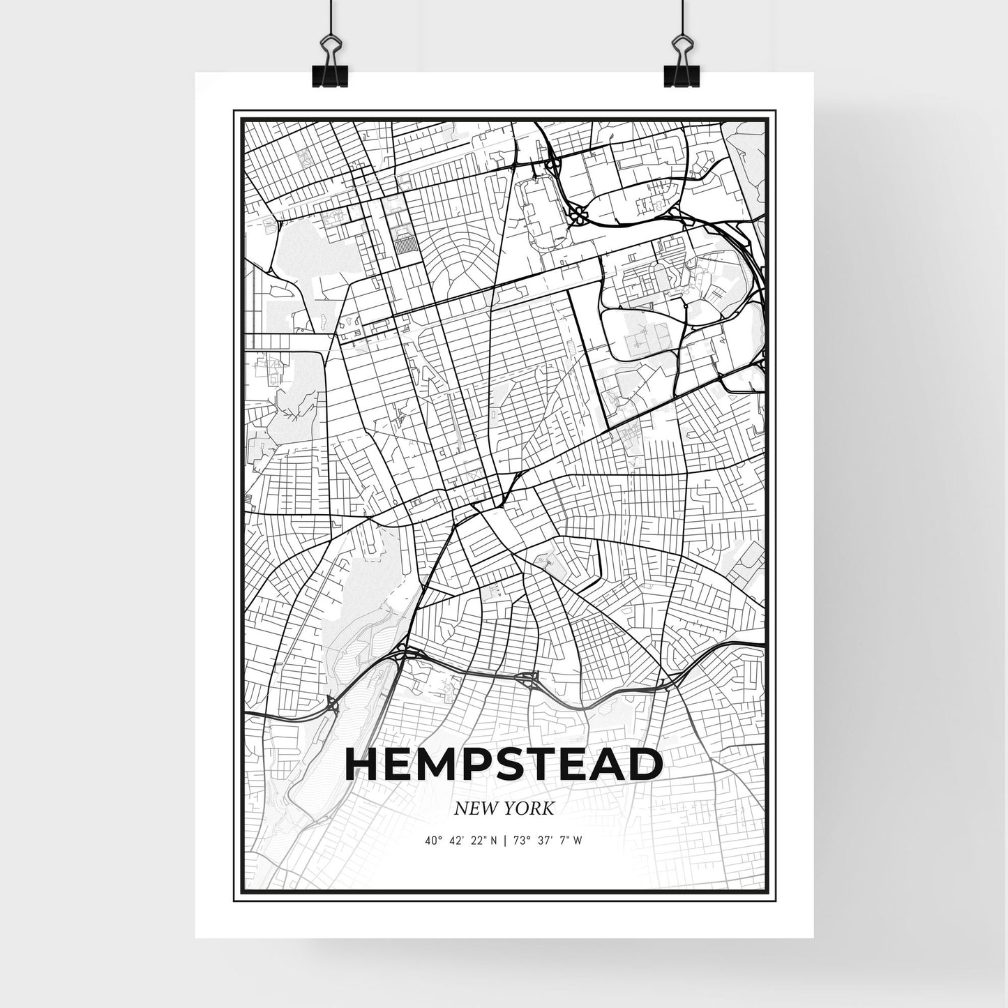 Hempstead New York - Premium City Map Poster