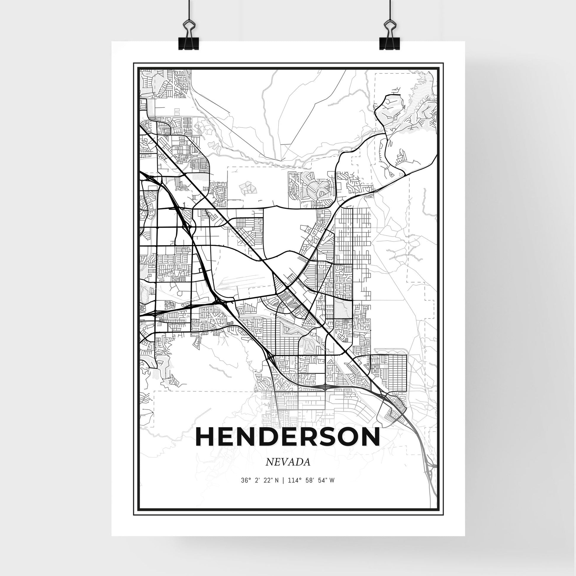 Henderson Nevada - Premium City Map Poster