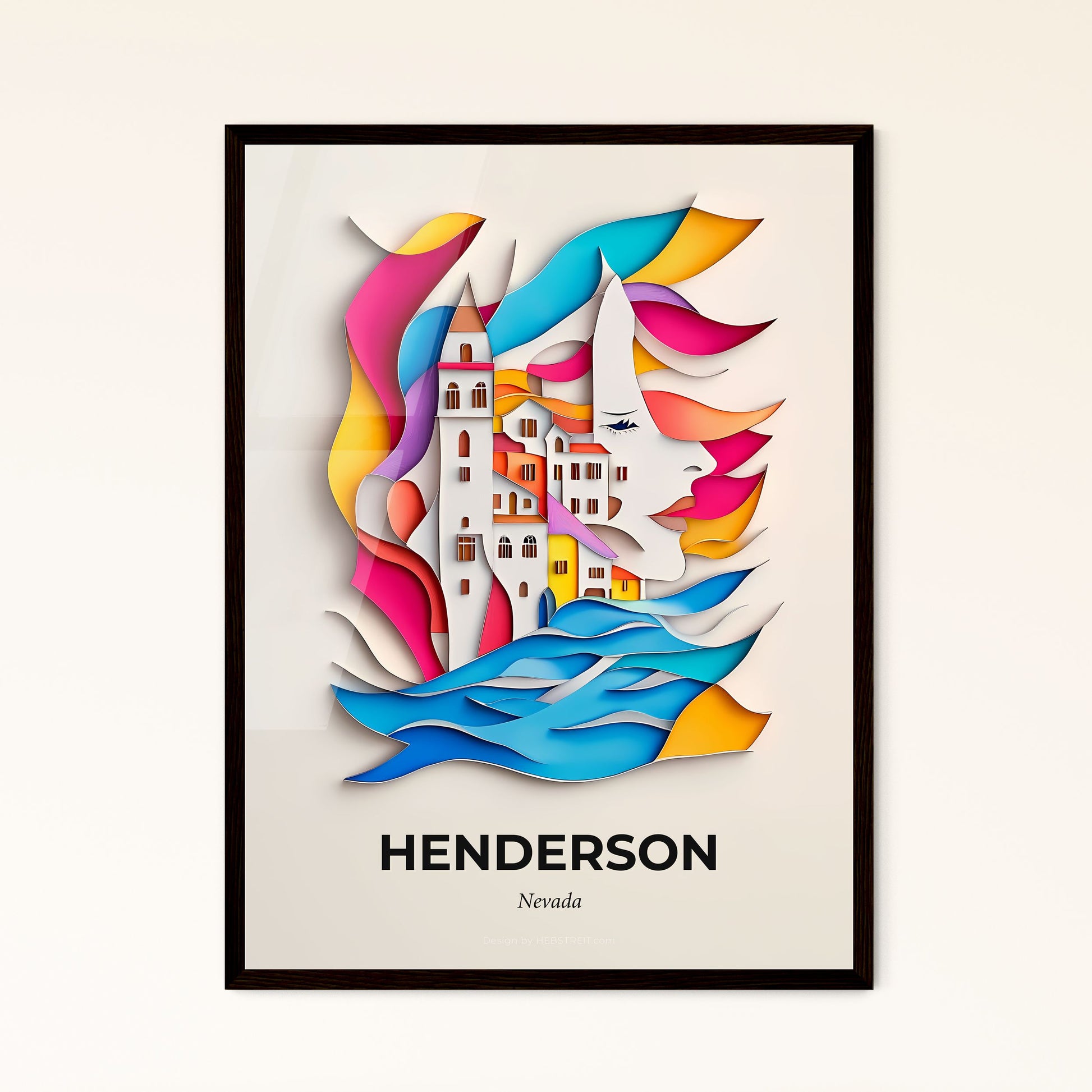 Vivid Henderson, Nevada - a woman's face is shown in a paper cut art