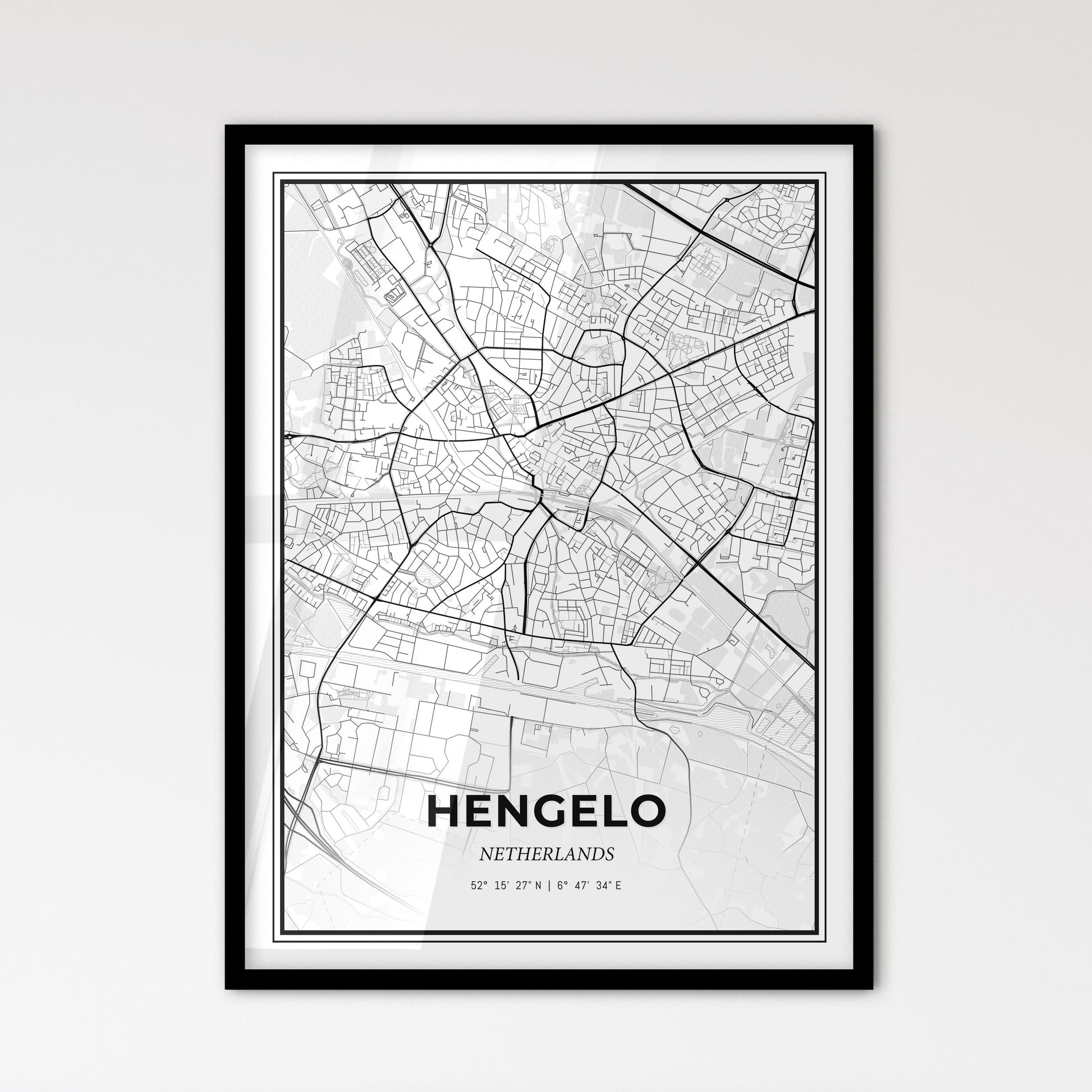  Hengelo Netherlands - Scandinavian Style City Map for Modern Home Decor