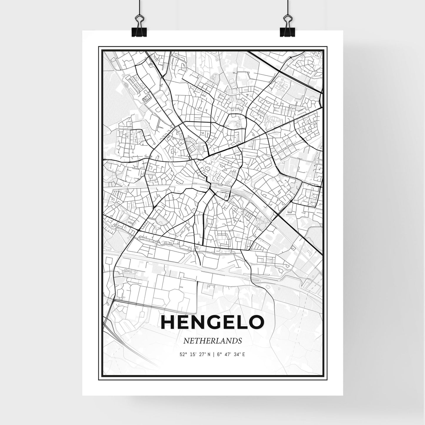  Hengelo Netherlands - Premium City Map Poster