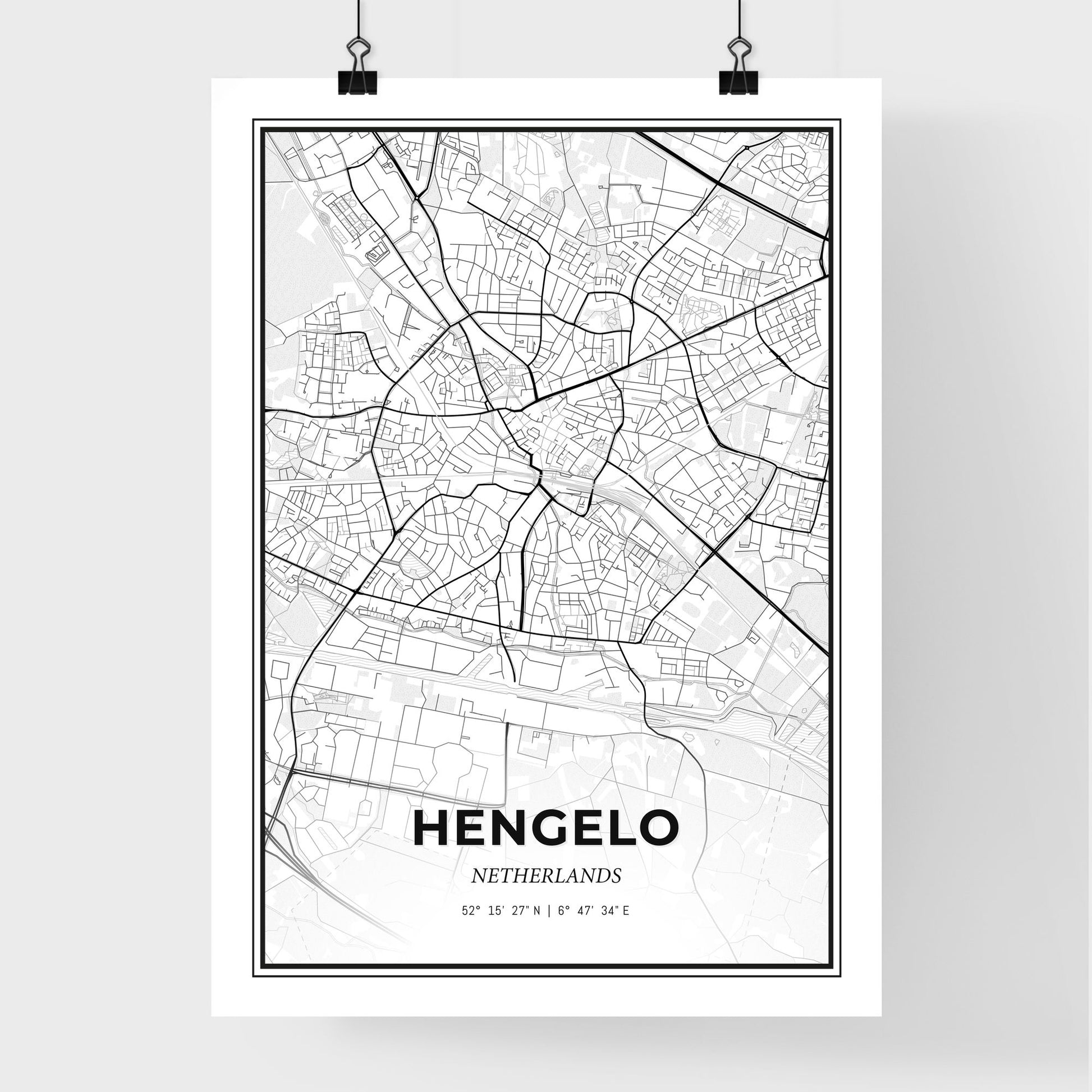  Hengelo Netherlands - Premium City Map Poster