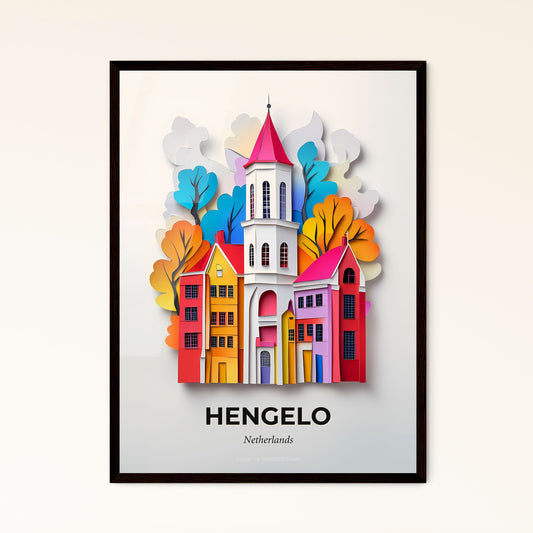 Vivid Hengelo, Netherlands - a paper cut of a church with trees