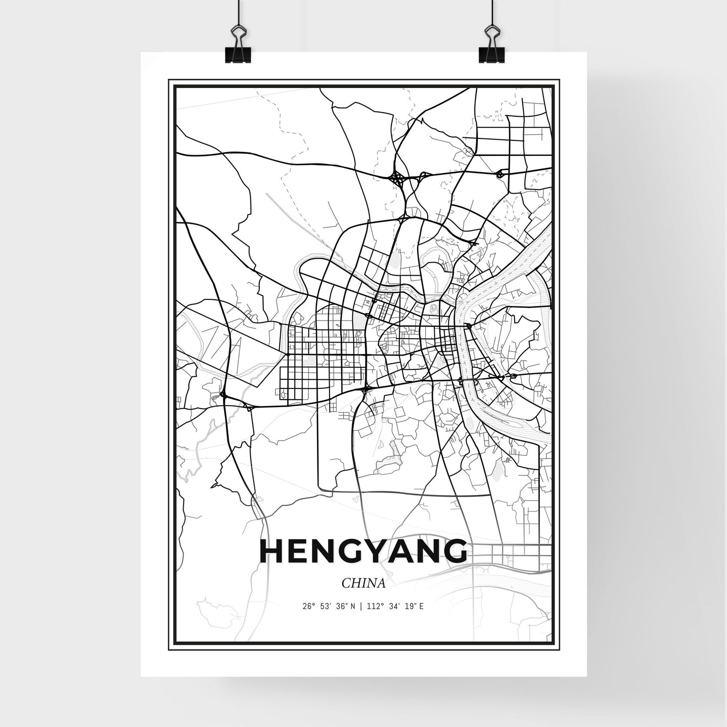 Hengyang China - Premium City Map Poster