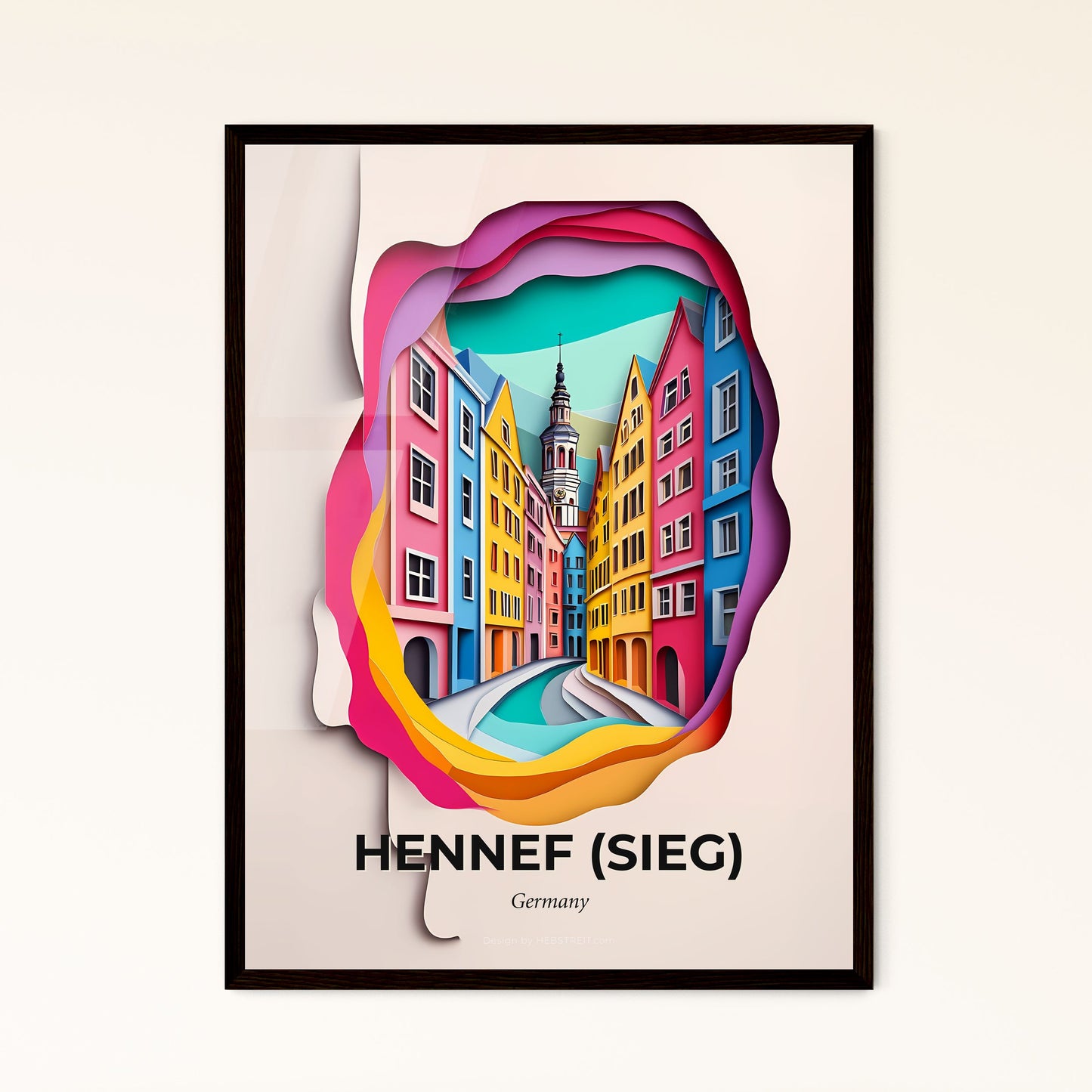 Vivid Hennef (Sieg), Germany - a paper cut of a city street with buildings