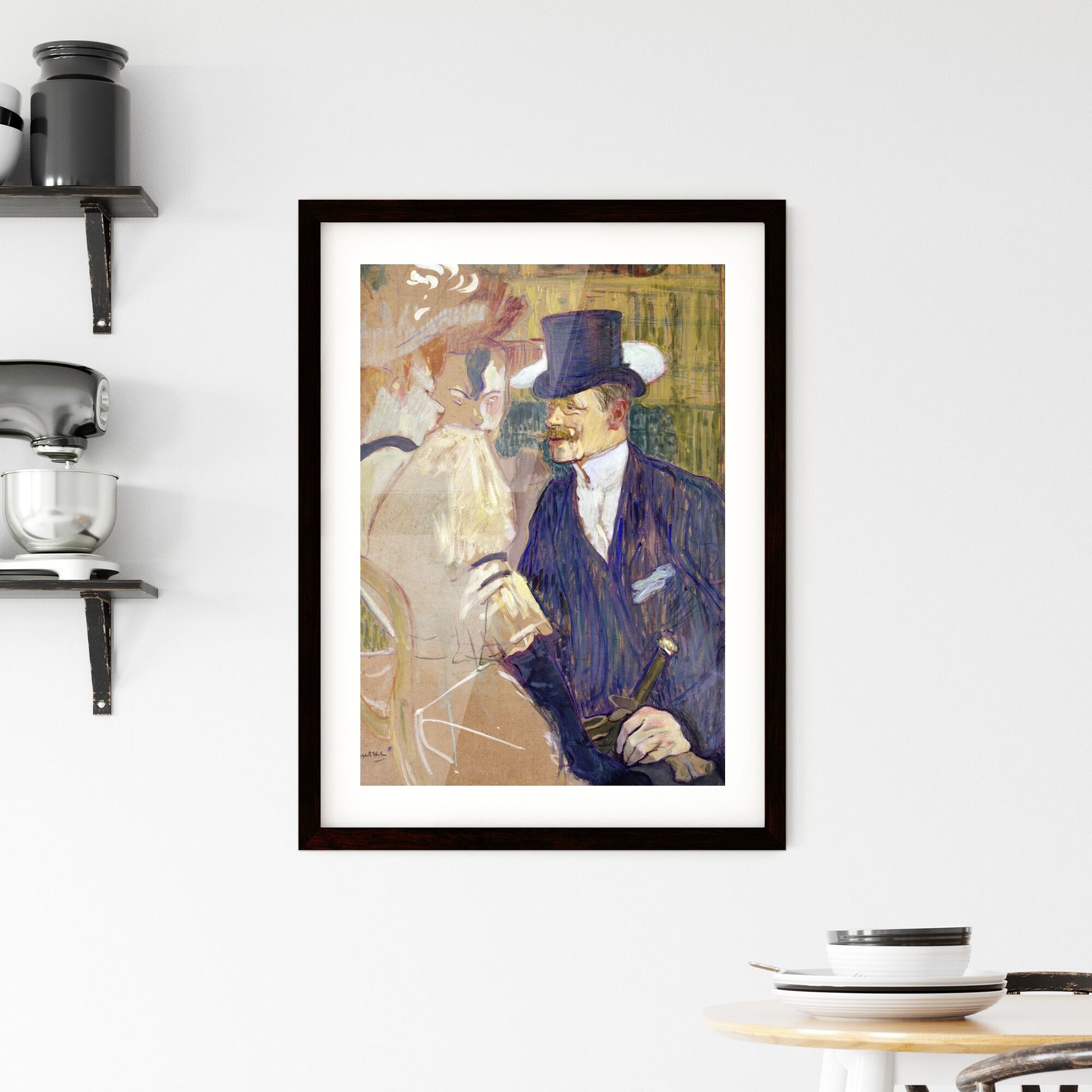 Framed Print of Henri de Toulouse-Lautrec – The Englishman at the Moulin Rouge