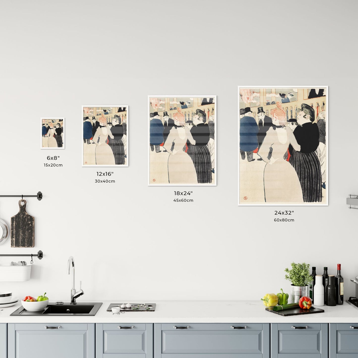 Henri de Toulouse–Lautrec – At the Moulin Rouge Size Chart
