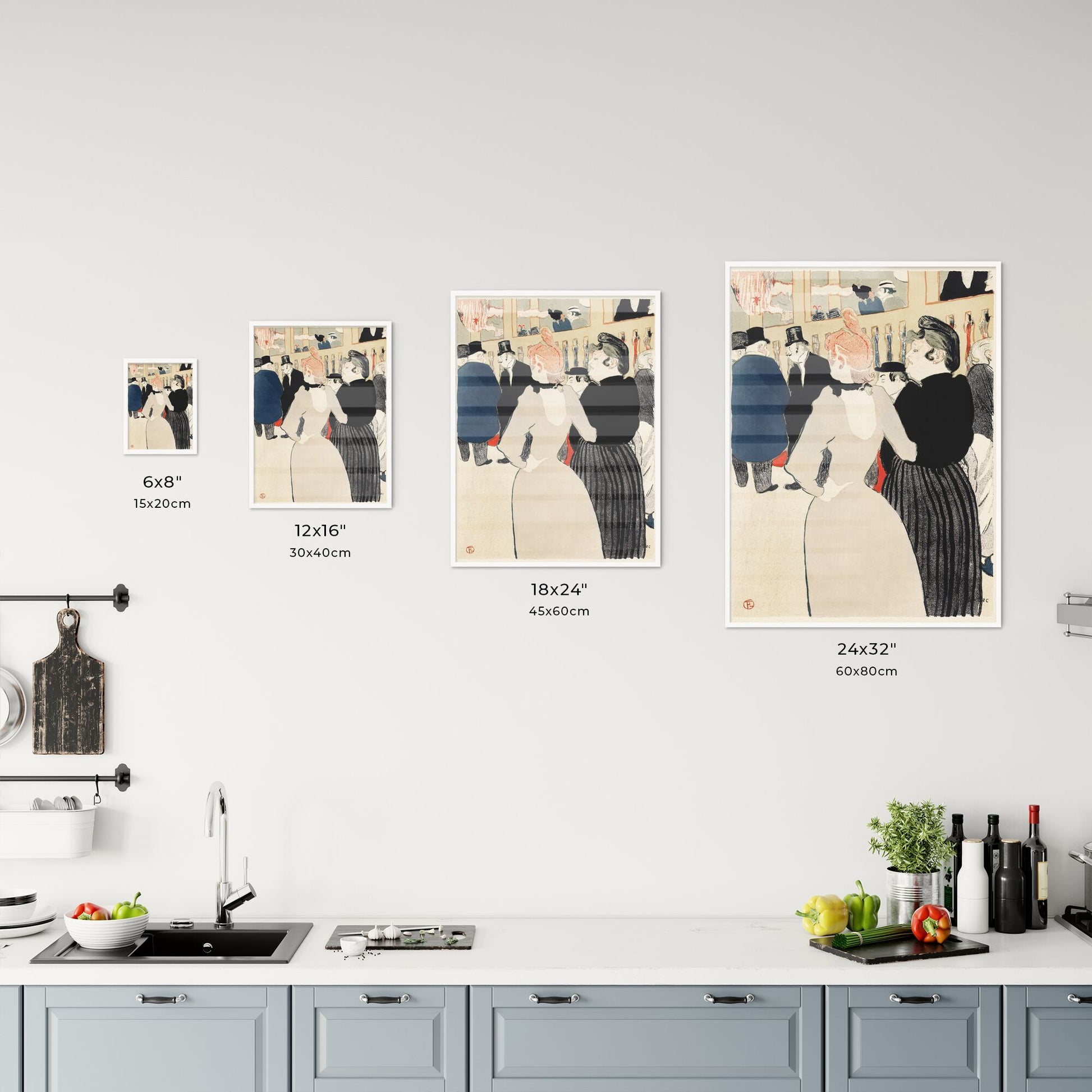 Henri de Toulouse–Lautrec – At the Moulin Rouge Size Chart