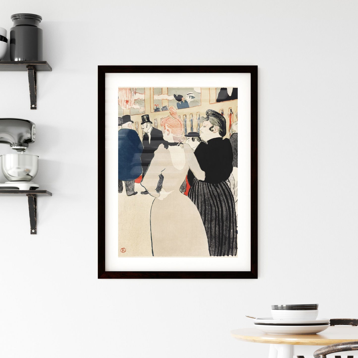 Framed Print of Henri de Toulouse–Lautrec – At the Moulin Rouge